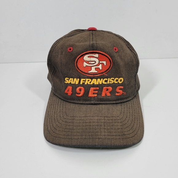Vtg KMG Classic Team Collection Brown San Francisco 49ers Embroider Snapback Hat - Picture 1 of 6